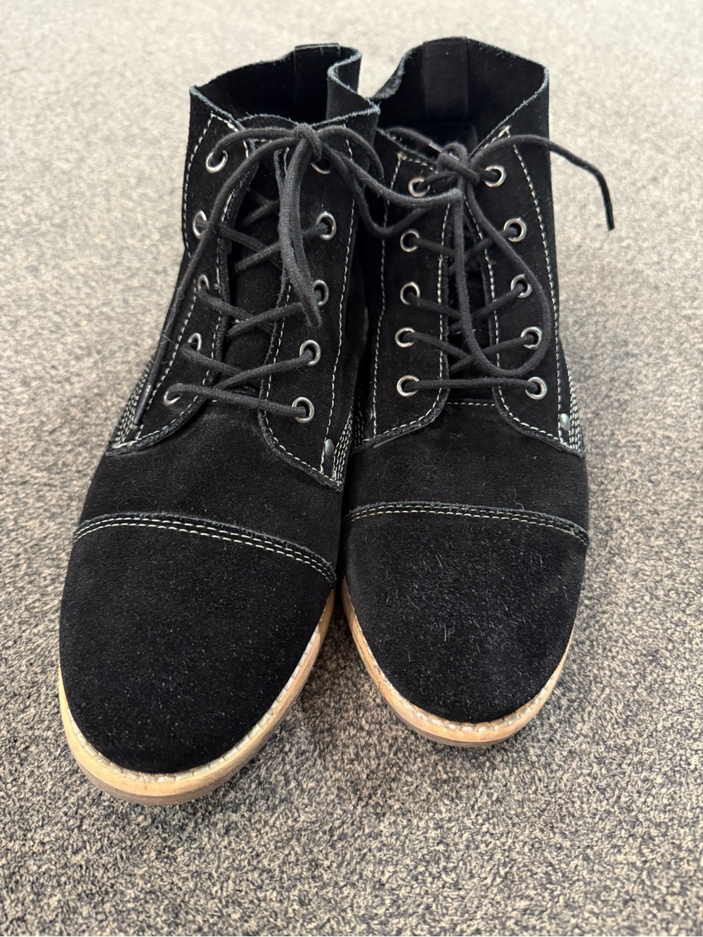 Diba Black Suede Lace-Up Boots